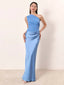 Maxi Dress | One-Shoulder Design, Satin Finish 3
