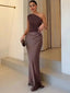 Maxi Dress | One-Shoulder Design, Satin Finish 5