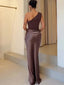 Maxi Dress | One-Shoulder Design, Satin Finish 6
