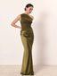 Maxi Dress | One-Shoulder Design, Satin Finish 7