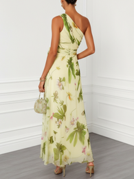 Maxi Dress | One Shoulder Neckline, Ruffle Detail 1