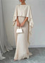 Maxi Dress | Pleated Cape Overlay, Flowing Skirt 2