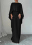 Maxi Dress | Pleated Cape Overlay, Flowing Skirt 4