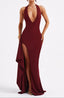 Maxi Dress | Plunge Neckline, Halter Style 2