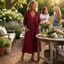Maxi Dress | Ruched 3/4 Sleeves, Lightweight Fabric 4