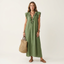 Maxi Dress | Ruffle V-Neckline, Flutter Cap Sleeves 4