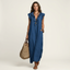 Maxi Dress | Ruffle V-Neckline, Flutter Cap Sleeves 6