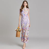 Maxi Dress | Short Sleeve, Floral Embroidery 10