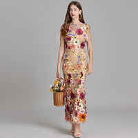Maxi Dress | Short Sleeve, Floral Embroidery 6