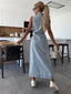 Maxi Dress | Sleeveless, Full-Length Button Closure 2