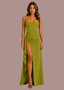 Maxi Dress | Square Neckline, High Front Split 4