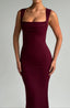 Maxi Dress | Square Neckline, Pleated Bust 1