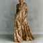 Maxi Dress | Stand Collar, Long Sleeve, Button Front 0