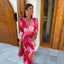 Maxi Dress | V-Neck Wrap Front, Long Sleeves, Ruched Waist 2