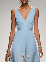 Maxi Dress | V-Neck, Floral Print Design 1