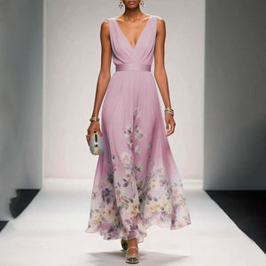 Maxi Dress | V-Neck, Floral Print Design 2