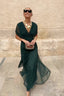 Maxi Dress | V-Neckline, Pleated Waist, Flowing Silhouette 1