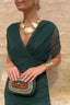 Maxi Dress | V-Neckline, Pleated Waist, Flowing Silhouette 2