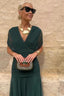 Maxi Dress | V-Neckline, Pleated Waist, Flowing Silhouette 7