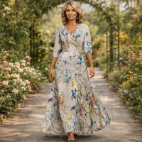 Maxi Dress | Wrap-Style Bodice, Flowing Skirt 0