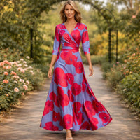 Maxi Dress | Wrap-Style Bodice, Flowing Skirt 1