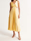 Maxi Dress | Wrapped V-Neckline, Pleated Skirt 2