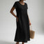 Mid-Length Dress | Embroidered Round Neck, Empire Waist 0