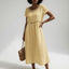Mid-Length Dress | Embroidered Round Neck, Empire Waist 1