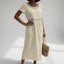 Mid-Length Dress | Embroidered Round Neck, Empire Waist 4