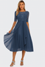 Midi Dress | A-Line Silhouette, Textured Upper 3