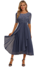 Midi Dress | A-Line Silhouette, Textured Upper 4