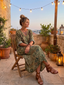 Midi Dress | Button Front, Elbow-Length Sleeves 4