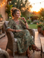 Midi Dress | Button Front, Elbow-Length Sleeves 5