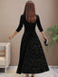 Midi Dress | Embossed Velvet, Square Neckline 1