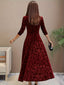 Midi Dress | Embossed Velvet, Square Neckline 3