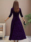 Midi Dress | Embossed Velvet, Square Neckline 5