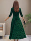 Midi Dress | Embossed Velvet, Square Neckline 7