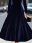 Midi Dress | Fitted Bodice, Long Sleeve Design 2