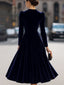 Midi Dress | Fitted Bodice, Long Sleeve Design 3