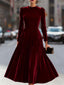 Midi Dress | Fitted Bodice, Long Sleeve Design 4
