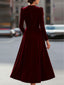 Midi Dress | Fitted Bodice, Long Sleeve Design 5