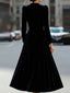 Midi Dress | Fitted Bodice, Long Sleeve Design 7