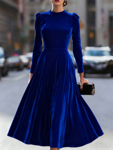 Midi Dress | Fitted Bodice, Long Sleeve Design 8
