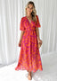 Midi Dress | Floral Print, Puff Sleeves 3