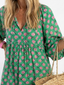 Midi Dress | Floral Print, V-Neckline, Flared Silhouette 1