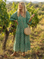 Midi Dress | Floral Print, V-Neckline, Flared Silhouette 4