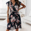 Midi Dress | Floral Print, Wrap Style 1