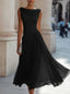 Midi Dress | Gently Draped Neckline, Flowing Skirt 1