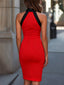 Midi Dress | Halter Neck, Contrast Trim 5