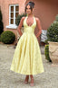 Midi Dress | Halter Neckline, A-Line Silhouette 5